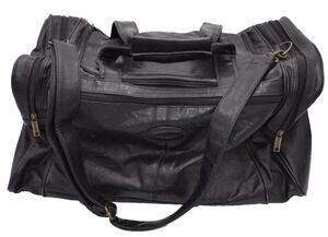 CONVERSE Gym Duffle Bag - Black Faux Leather w/Crossbody Strap - 19x10x10